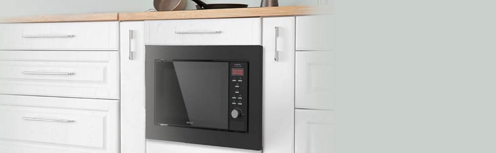 Мікрохвильова піч Cecotec GrandHeat 2350 вбудована, 23 літри, 900 Вт, з грилем, 6 рівнів потужності, 9 функцій, таймер