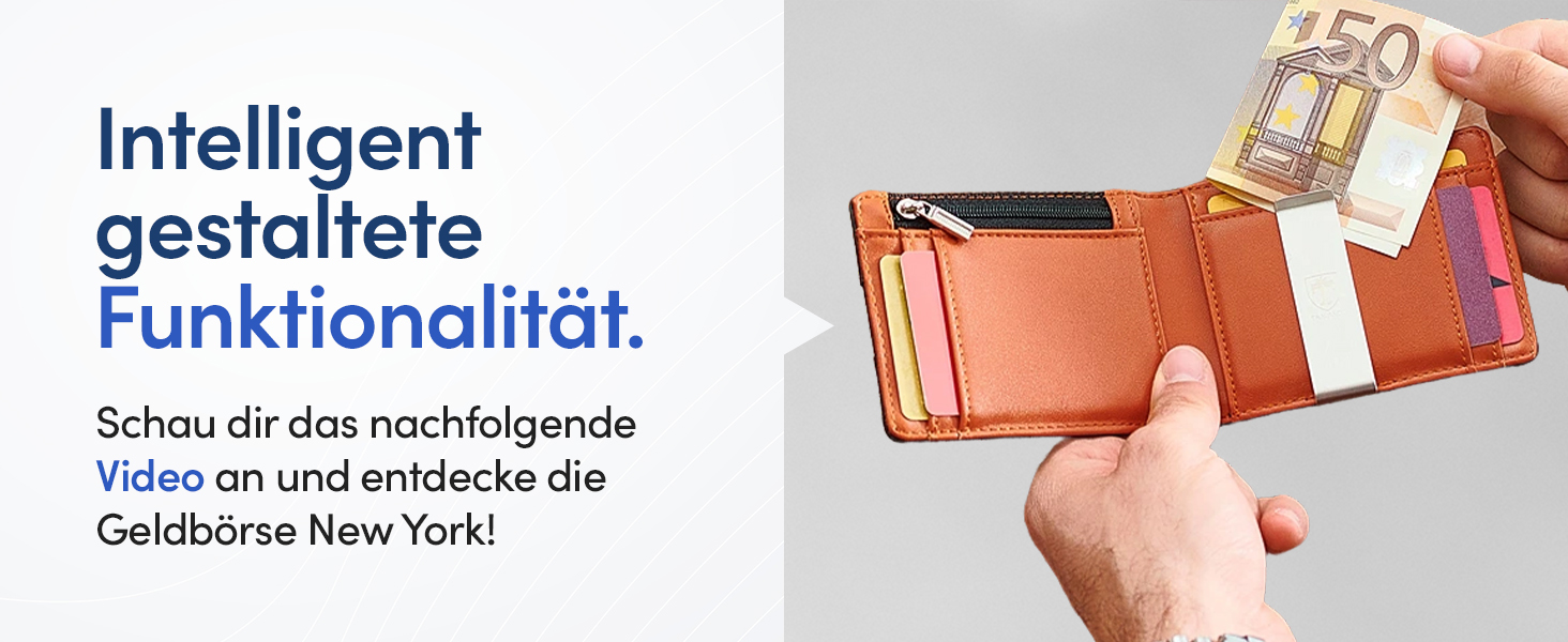 Чоловічий гаманець TRAVANDO New York з кліпсою для грошей, RFID захистом, slim дизайн, чорний