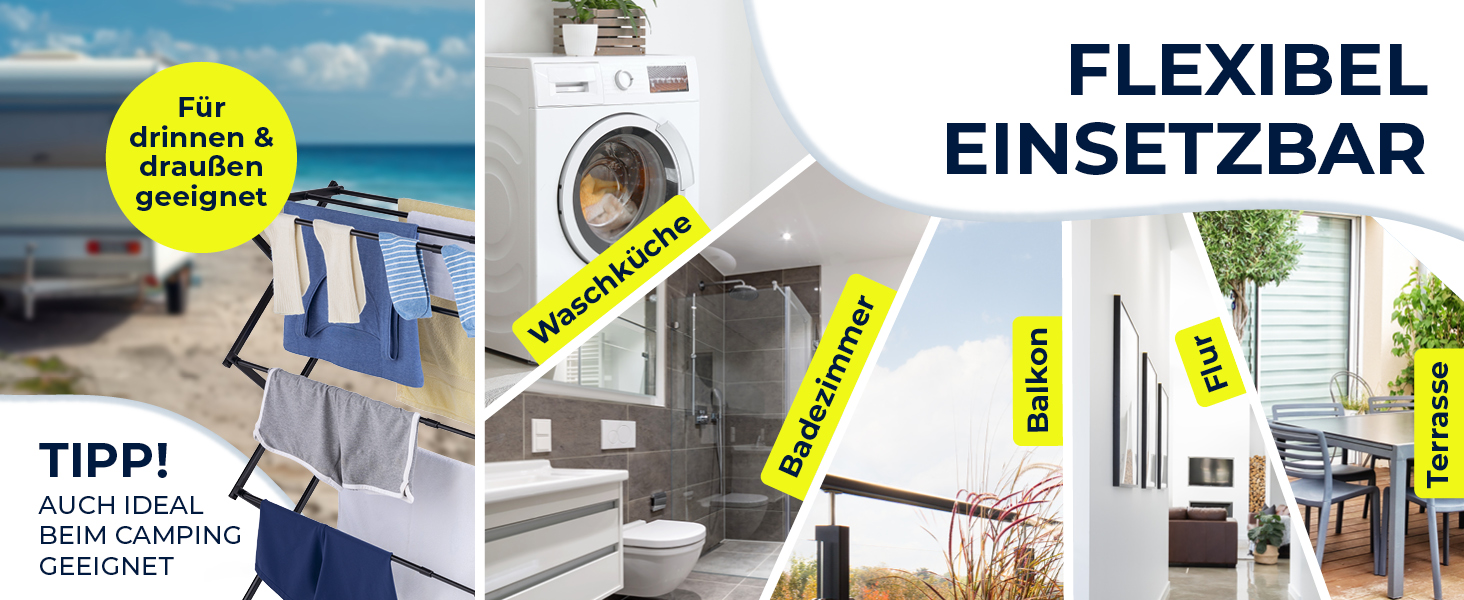 Телескопічна сушарка для білизни EASYmaxx 1200, розсувна сушарка для одягу (довжина 12 м, ширина до 108 см)