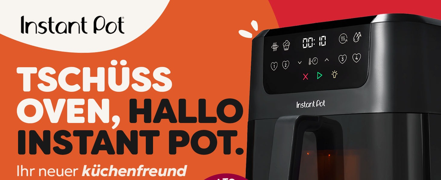 Фритюрниця повітряна Instant Pot Vortex Compact Trüffel Grau 5 л з сіткою, сімейна, 4-в-1: фритюрниця, сушарка, духовка, підігрівач, антипригарне покриття, легко мити, придатна для миття в посудомийній машині, колір Трюфель (5 л, чорний)