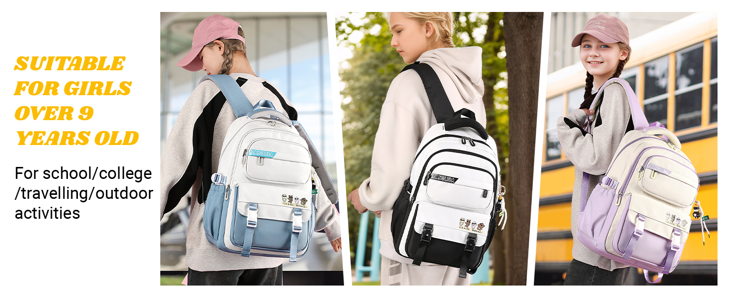 Шкільний рюкзак IvyH для дівчаток та хлопчиків, 15.6