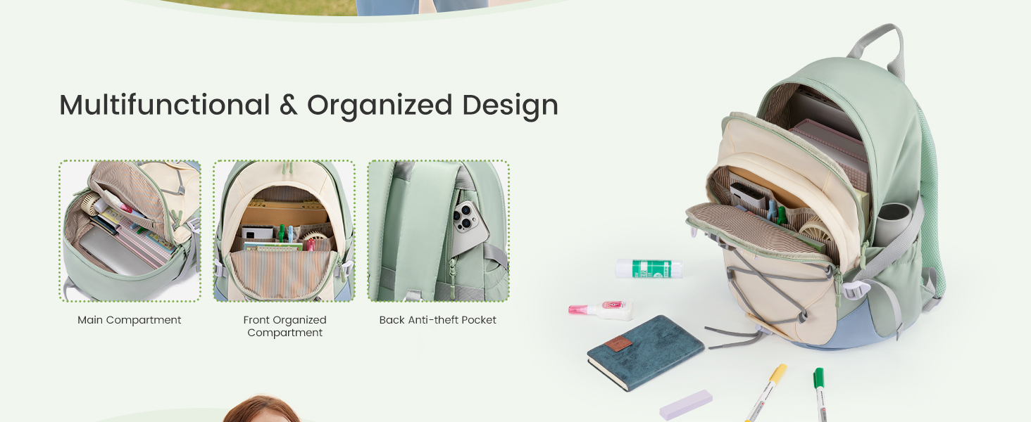 Шкільний рюкзак LOVEVOOK для підлітків, 5 клас, з нагрудним ременем, легкий, для дівчаток, 8+ років, 15.6