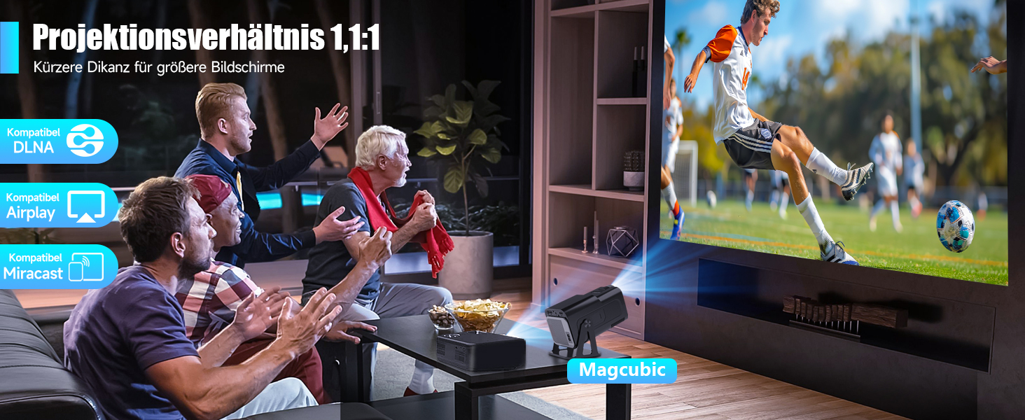 Android 13 проєктор Smart Beamer 1080P з підтримкою 5G WiFi, голосовим асистентом, автоматичною корекцією трапеції та 12000 люмен для домашнього кінотеатру та використання на відкритому повітрі (320ANSI)