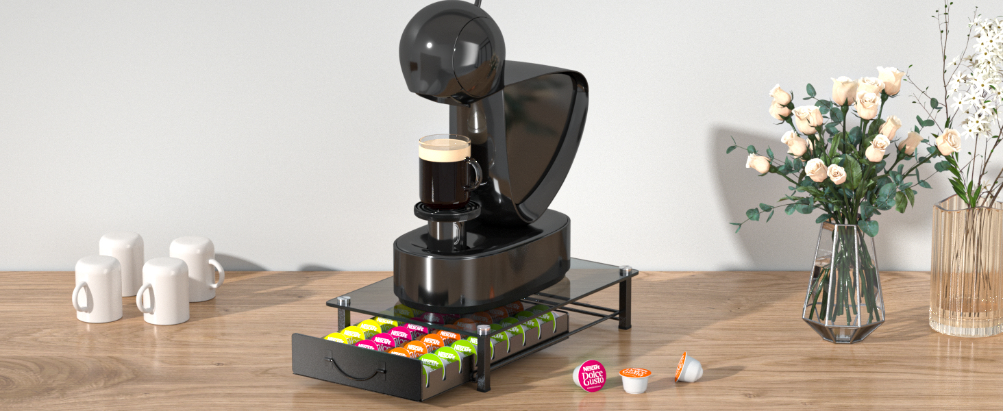 Тримач для капсул кави Nespresso Vertuo та Dolce Gusto на 50 капсул, металевий, сірий