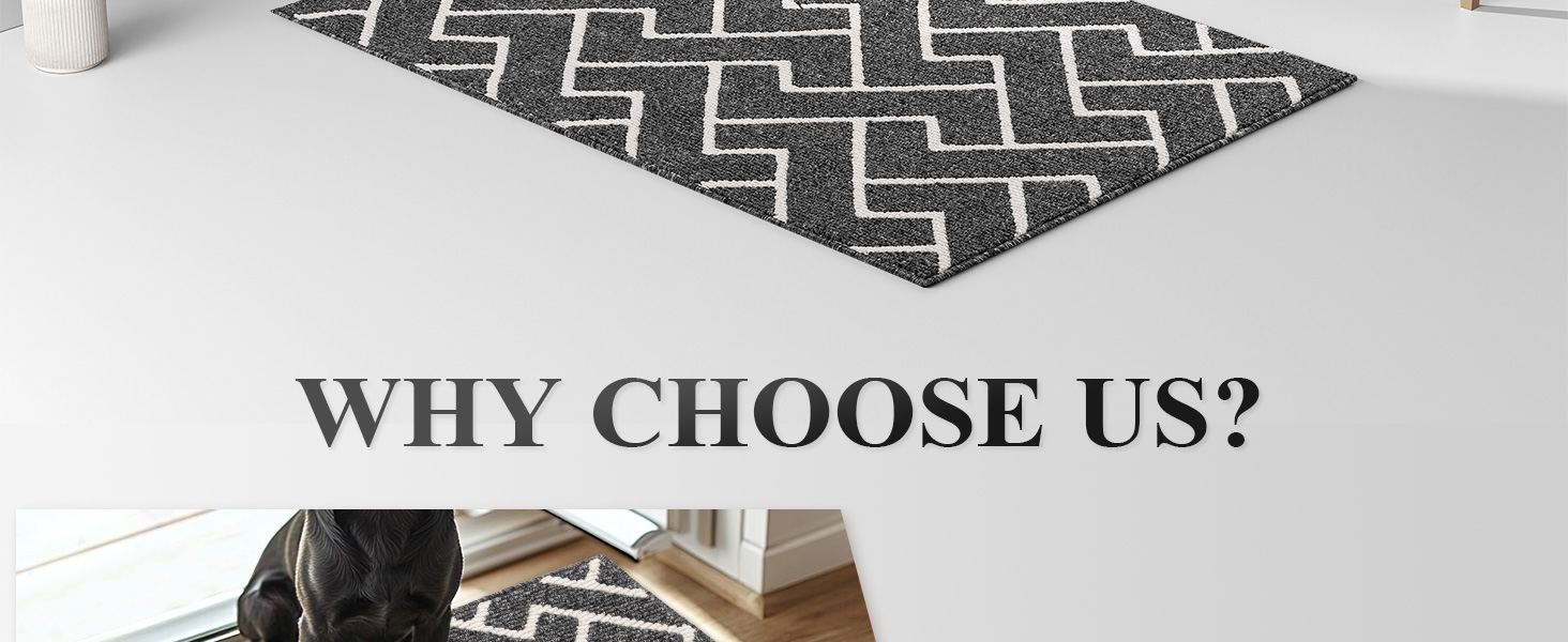 Килимок для дому Black 50 x 80 см, вологостійкий, антиковзаючий. Підходить для входу, коридору, саду, дому та тварин. Прямокутна форма, чорний колір