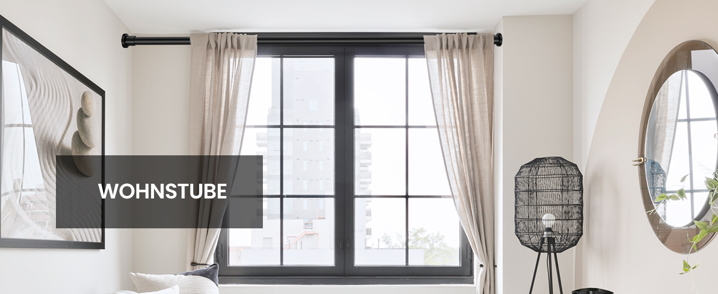 Штанга для душу без свердління 73-224 см, висувна штанга для ванної кімнати, чорна