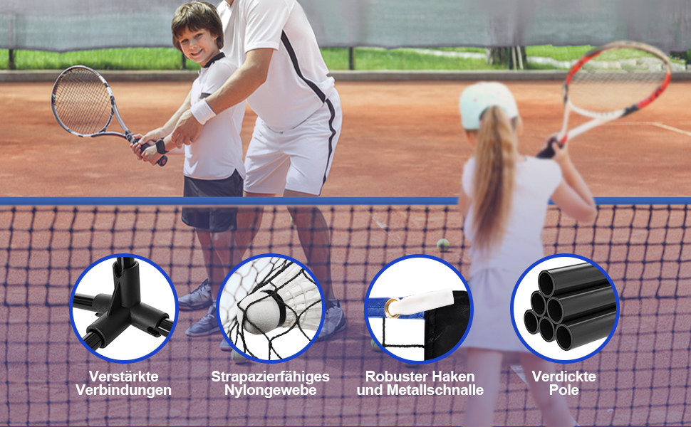 BAGAIL Adjustable Badminton Net Set with Stand & Carry Bag - Portable Tennis/Volleyball Net (4.2M)