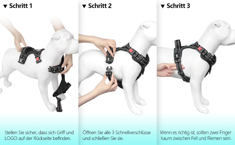 Шлейка для собак PoyPet Front Reflektive з ручкою для контролю та світловідбиваючими елементами, чорна, розмір S