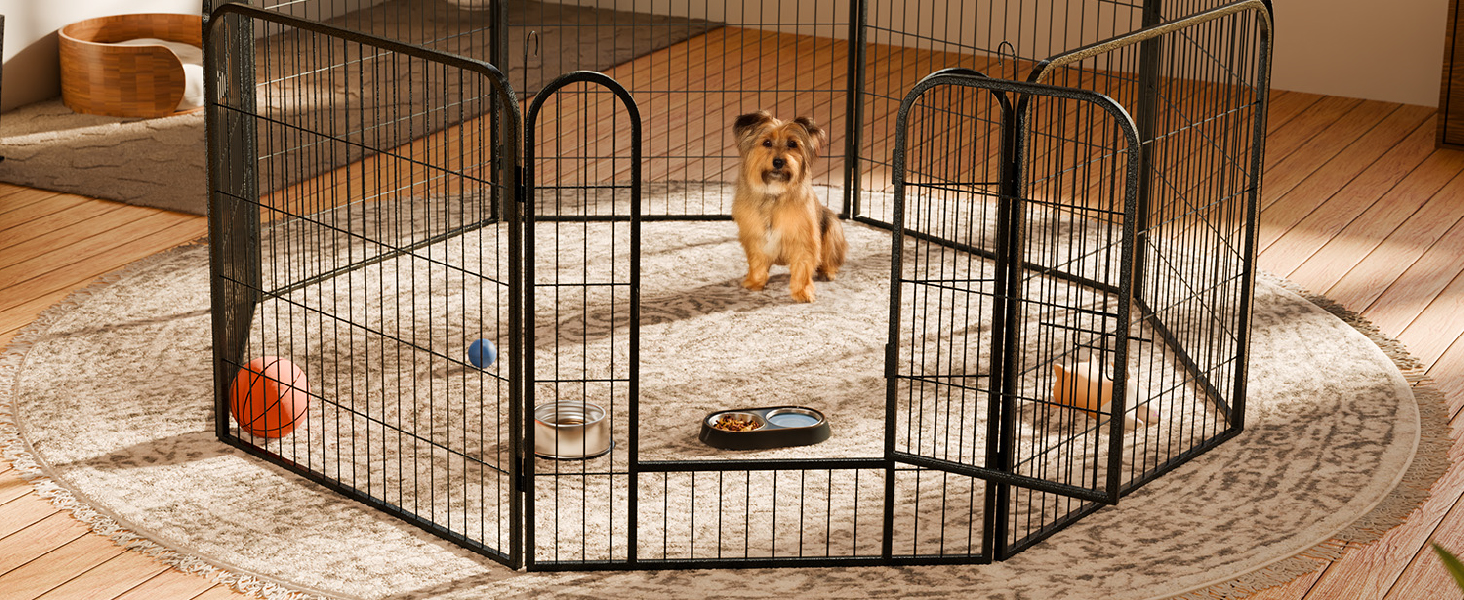 Клітка-вольєр для цуценят Juskys Welpenauslauf Plus 160x160x80 см - металевий вольєр для собак, кроликів та дрібних тварин з дверцятами