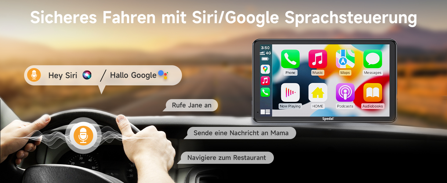 Бездротовий автомобільний мультимедійний центр Spedal NaviCam 796W з Apple CarPlay, Android Auto, зовнішньою камерою, Bluetooth, Wi-Fi, AirPlay, AUX та FM-трансмітером