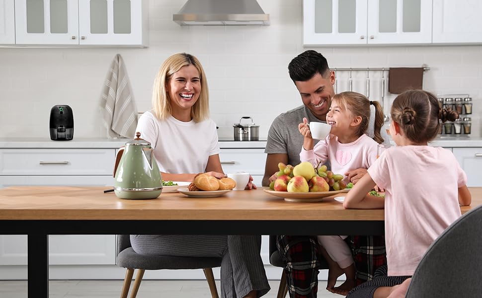 MONHOUSE Зволожувач повітря 600 мл Портативний - Міні зволожувач для дому, спальні, авто, офісу, гаража. Електричний, чорний