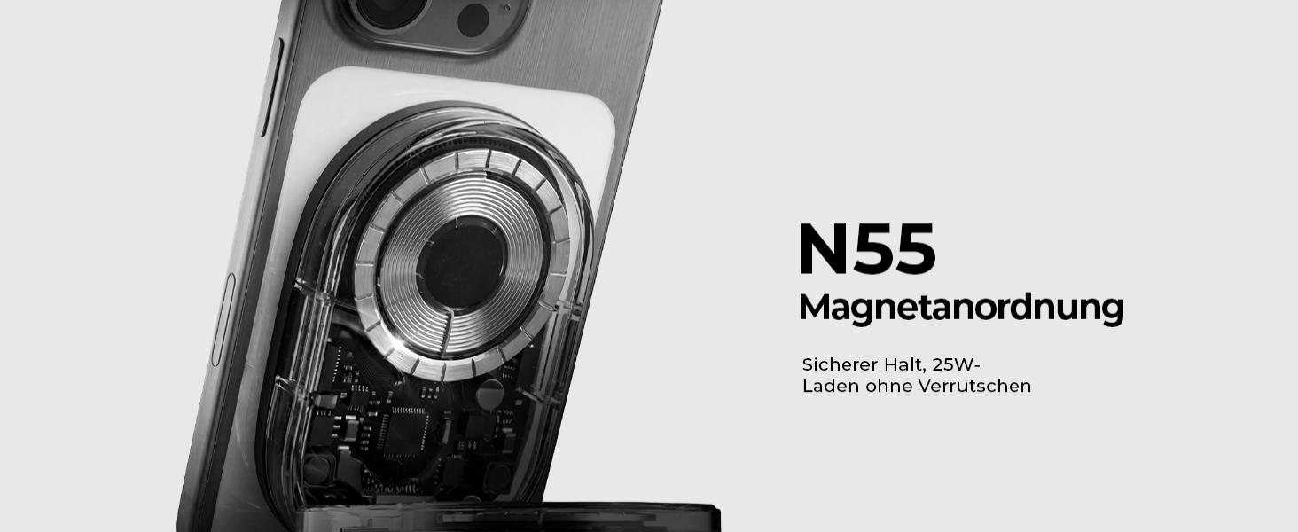 Зарядна станція LISEN 3-в-1 MagSafe для Apple iPhone, Apple Watch та AirPods (25W, Qi2.2) з мережею 45W