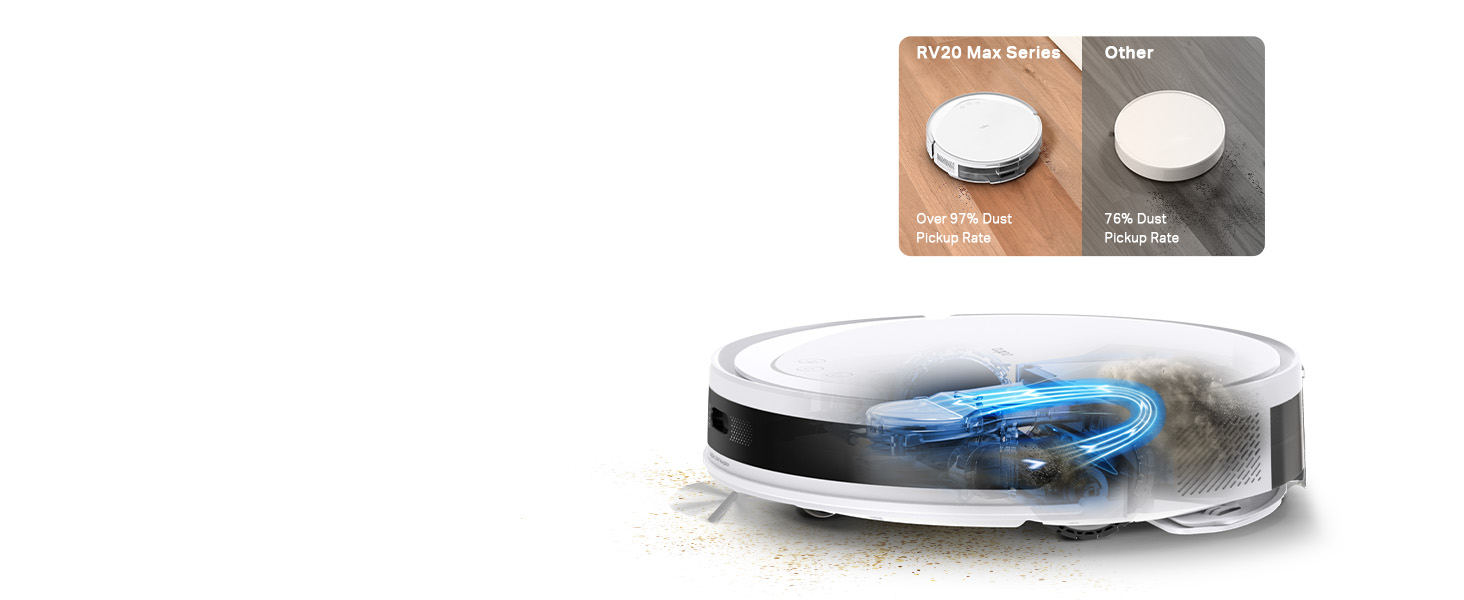 Робот-пилосос Tapo RV20 Max Plus з функцією миття та автоматичною станцією самостійного очищення, 5300Pa, 83 мм, сумісний з Alexa & Google Assistant, білий