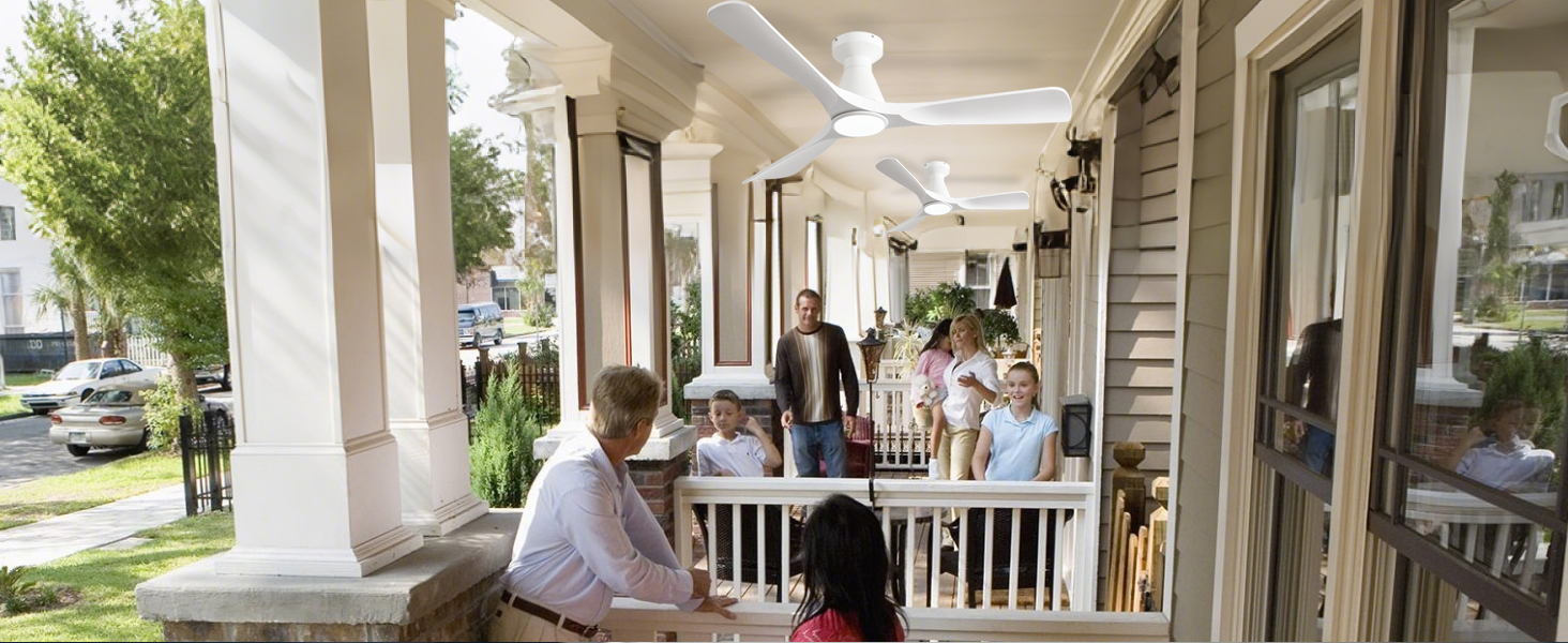 Стелянка вентилятор Depuley 42 дюйми з підсвічуванням: 3 лопаті, врізний монтаж, для спальні. Диммування, керування через додаток, тихий DC-двигун, таймер. Білий колір.