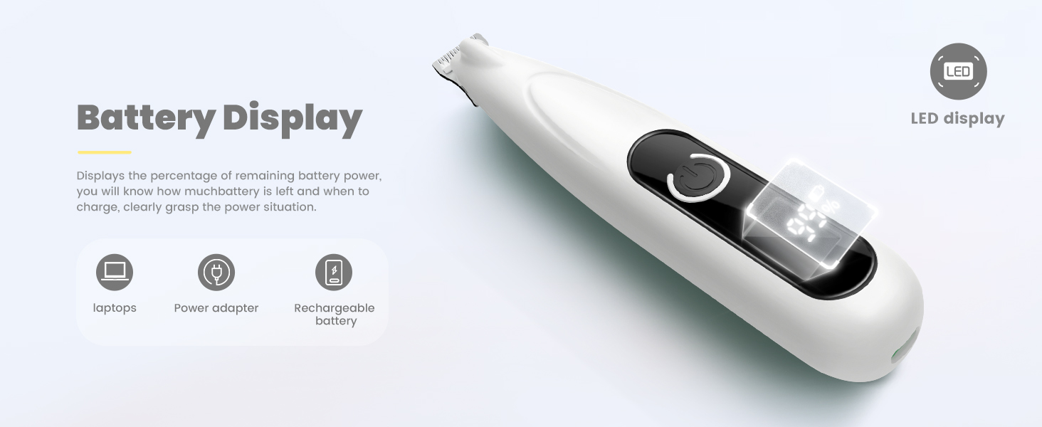 Триммер для собак PfotenTrim Pro: тиха машинка для стрижки лап, вух, обличчя з LED-підсвічуванням та Type-C зарядкою