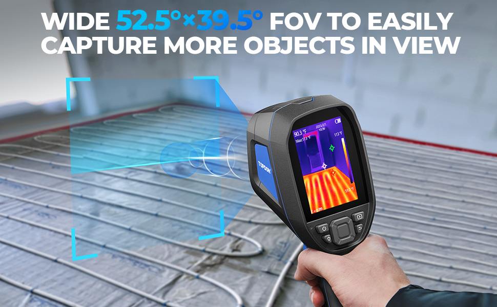 TOPDON TC004 Міні тепловізор, 240x240 IR-роздільна здатність, ручний тепловізійний прилад, 15 годин роботи від акумулятора, частота оновлення 25 Гц, діапазон температур -20℃ до 450℃, високий/низький температурний тригер (чорний)