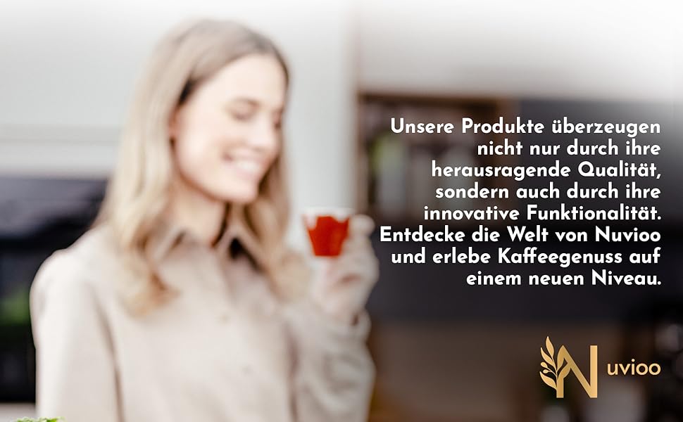 Ручна кавомолка Nuvioo з керамічним жорном, 8 ступенів помолу - для еспресо, кави, кемпінгу та відпочинку на природі