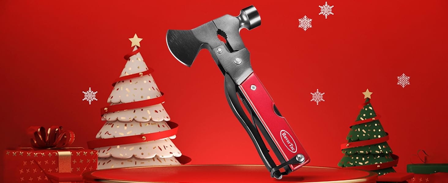 Мультитул RoverTac 14-в-1: сокира, ніж, молоток, плоскогубці, пила, відкривачка, викрутка. Ідеальний подарунок для чоловіків, кемпінгу та виживання