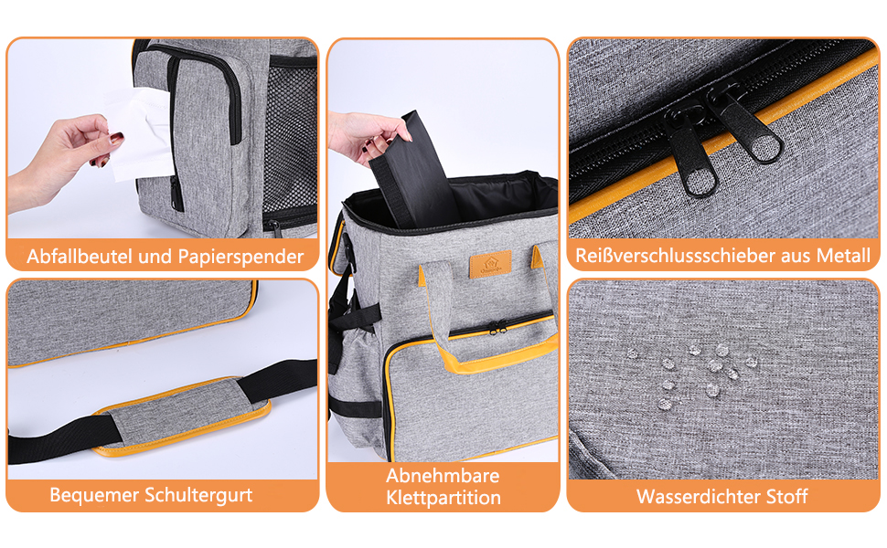 Сумка для собак Ownpets: дорожня сумка з набором аксесуарів (2 контейнери для корму, 2 миски, ремінь) сірого кольору