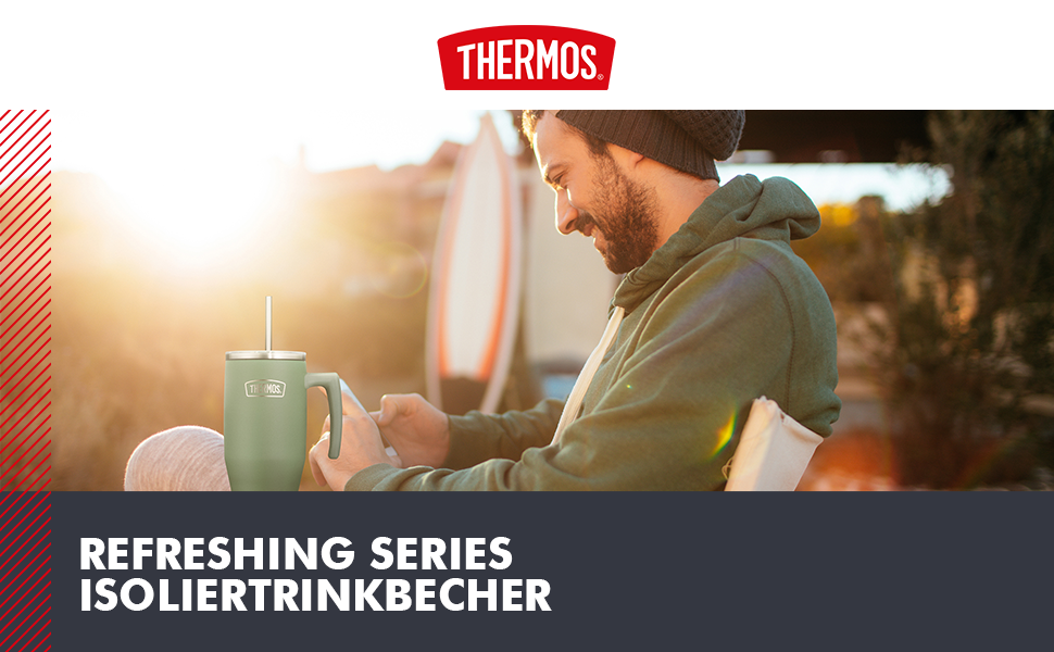 Термос REFRESHING SERIES 1,1л чорний матовий: термокружка-термос з трубочкою та ручкою, з подвійних стінок, нержавіюча сталь