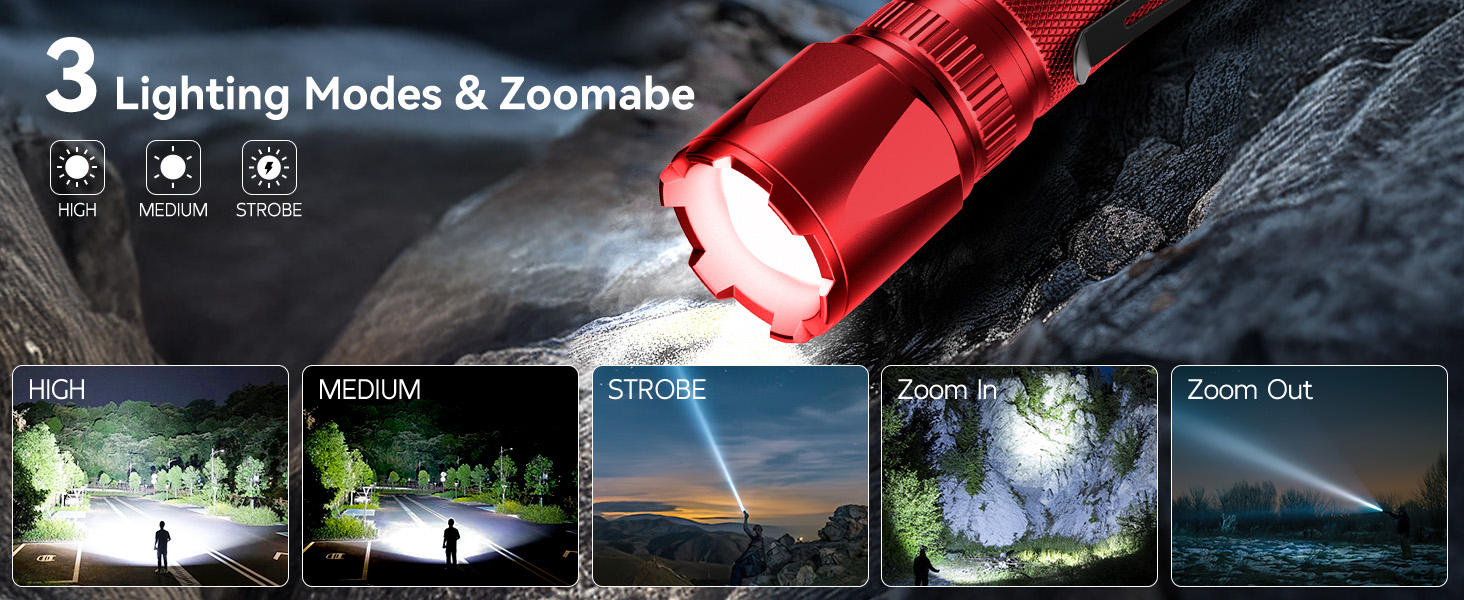 Ліхтар LED Gearlite акумуляторний, 3000 люмен, тактичний, водонепроникний (IP65), 3 режими, для кемпінгу, риболовлі, активного відпочинку