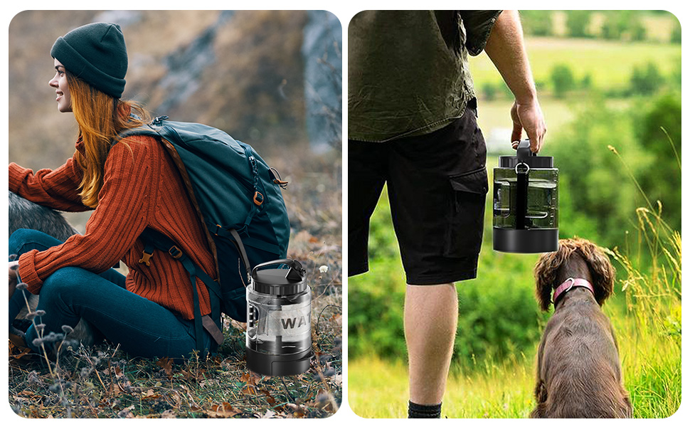 Льосоток 2200 мл пляшка для води для собак, переносний XXL великий об'єм - для подорожей та кемпінгу для великих собак (Чорний)