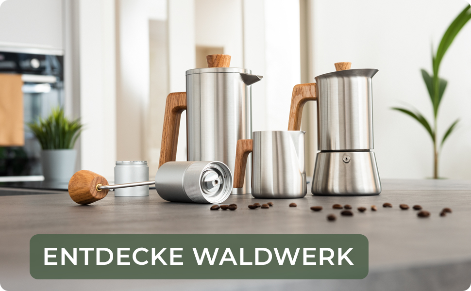 WALDWERK Teapot with Infuser - Teapot Thermal Double-Walled - Teapot with Strainer Made of 304 Stainless Steel - Tea Maker with Real Oak Wood Handles - Tea Pot 100% Drip-Free (Teapot with Lid)