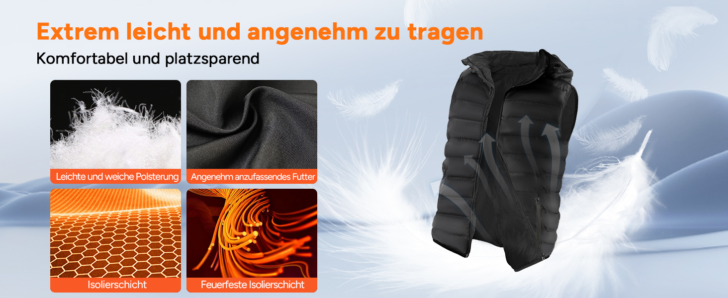 Обогрівальна жилетка Dr.Prepare для чоловіків та жінок, легка електрична жилетка з 3 рівнями нагріву, 10 зон нагріву, інтелектуальне керування кнопками, регульована жилетка для активного відпочинку, подорожей, спорту, чорна