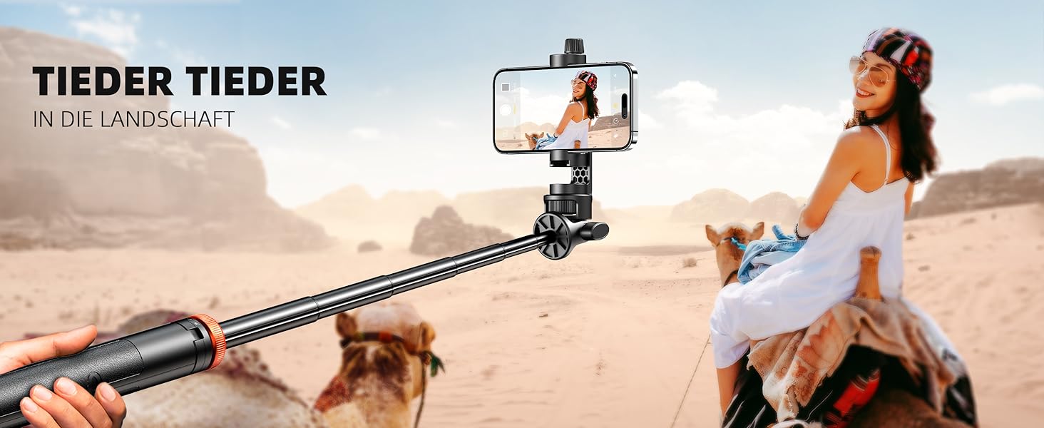 Штатив для смартфона та селфі-палки з пультом дистанційного керування, 158 см, карбоновий, чорний