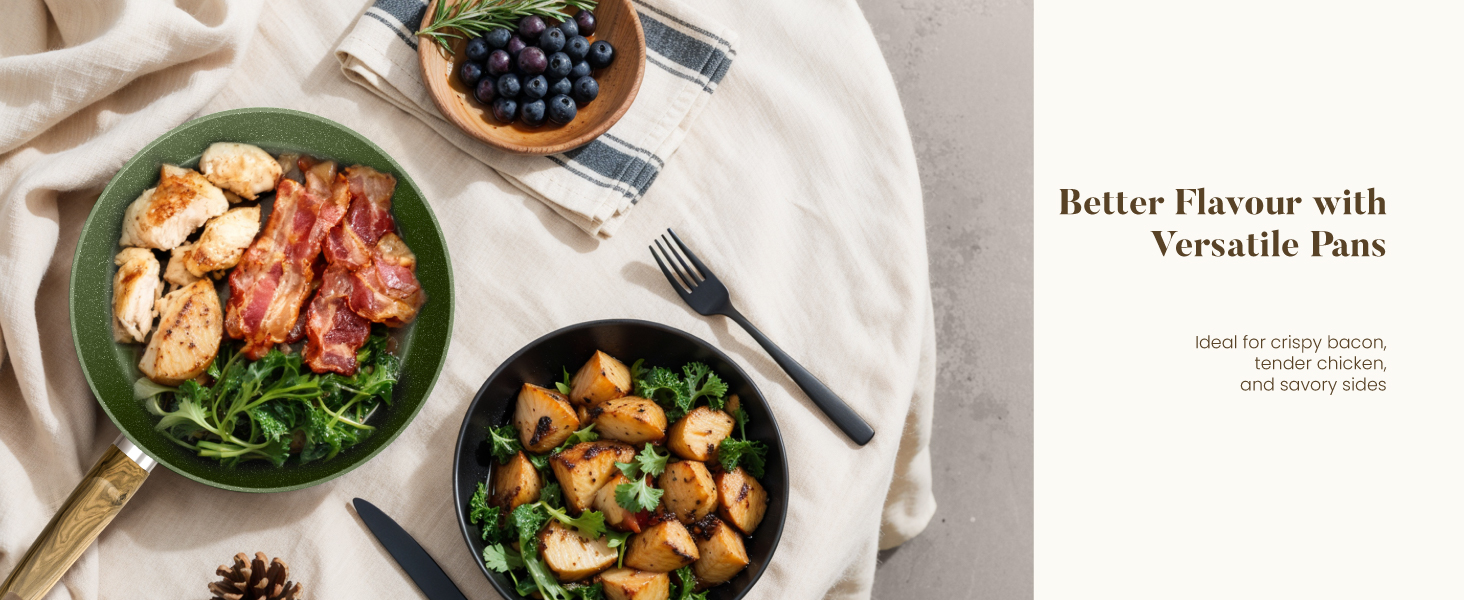 Набір посуду Kitchen Academy Granite 12 предметів для індукції, антипригарне покриття, без PFOA/PFOS, зелений