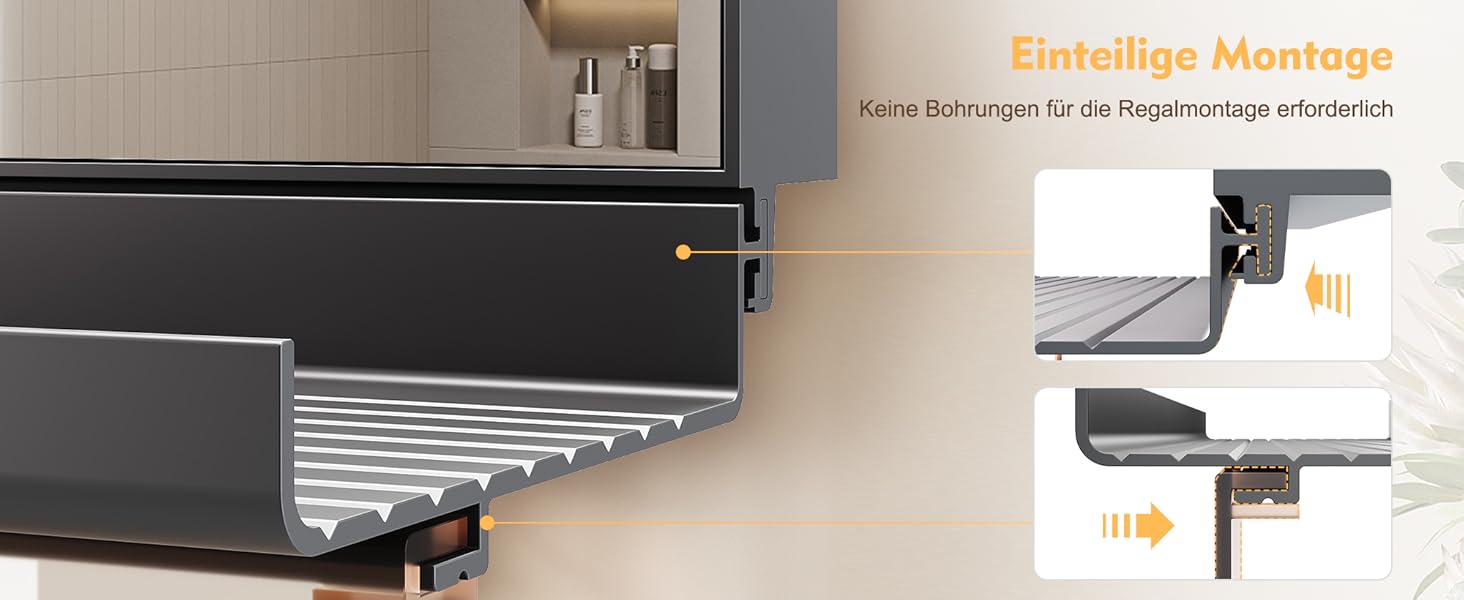 Дзеркало для ванної кімнати SONNI з підсвічуванням 120x60 см, 3 кольори світла, антизапар, годинник, температура, LED, сенсорне управління, білий (полиця 160л, темно-сірий + верхнє світло)