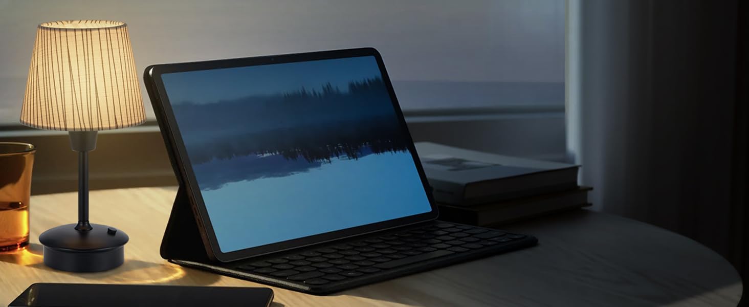 Акумуляторна настільна лампа: портативна, бездротова з димером, для дому та саду, з абажуром з льону, антична металева біла, з смугастим абажуром (чорно-білий)