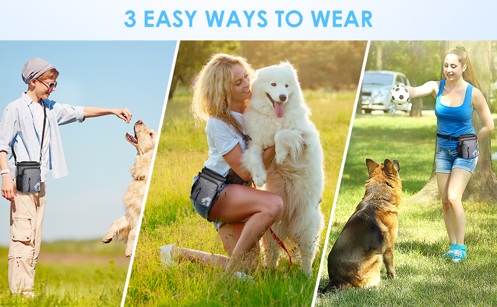 Набір для прогулянки з собакою: ласощі Hundeleckerlis, кликер для тренувань, поясна сумка з дозатором кульок для прибирання (сірий/чорний)