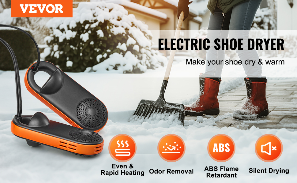Сушарка для взуття VEVOR з 4 трубками та таймером, 200 Вт, сушарка для чобіт та взуття з тепловим обдувом