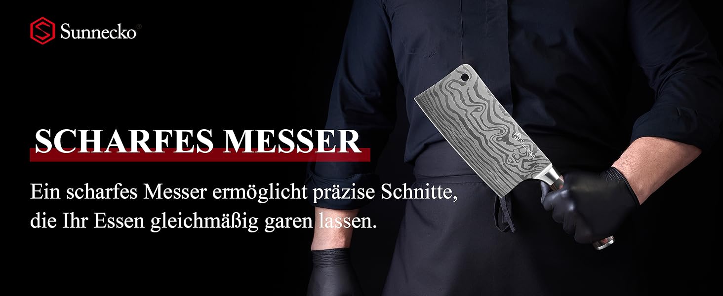 Японський ніж Sunnecko Santoku 17 см - професійний кухонний ніж для приготування їжі, універсальний ніж шеф-кухаря