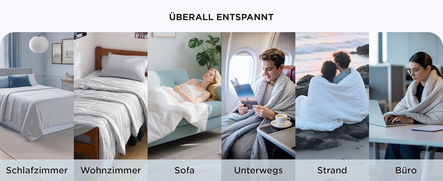 Ковдра BEDSURE 135x200 см, 4-сезонна, стеганий ковдра без наволочки, 300 GSM, для алергіків, сірий/світло-сірий, тепла, м'яка, блакитний (150x200 см)