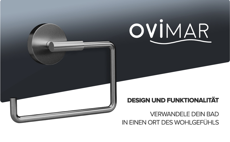 Тримач для туалетного паперу ovimar Tromoy з нержавіючої сталі, Gunmetal (монтаж на гвинти/самоклеючий)