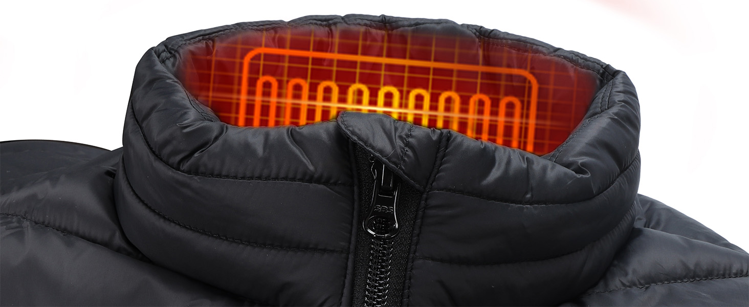 Гріюча жилетка для чоловіків та жінок з акумулятором 10000mAh, 5 зон обігріву, 3 режими температури, подвійне керування, чорна, для зимових активностей