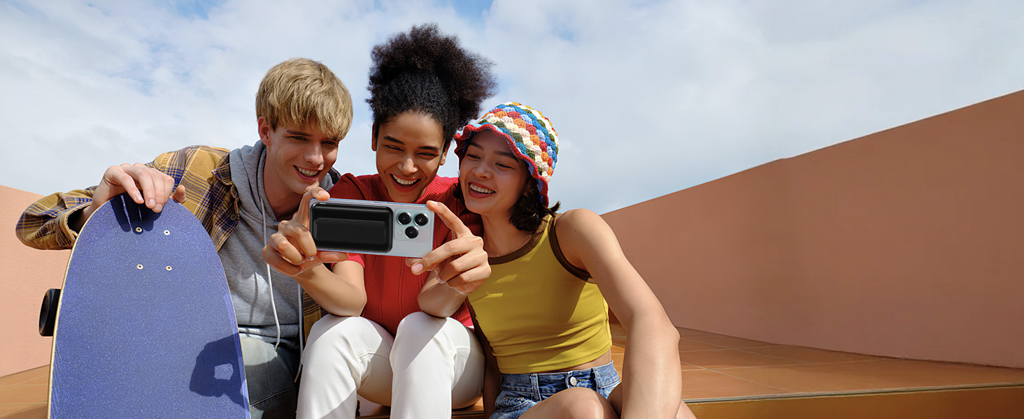 Портативний зарядний пристрій 20000mAh з MagSafe, PD 22.5W, USB-A, магнітне підключення, бездротова зарядка 15W, LED дисплей, чорний