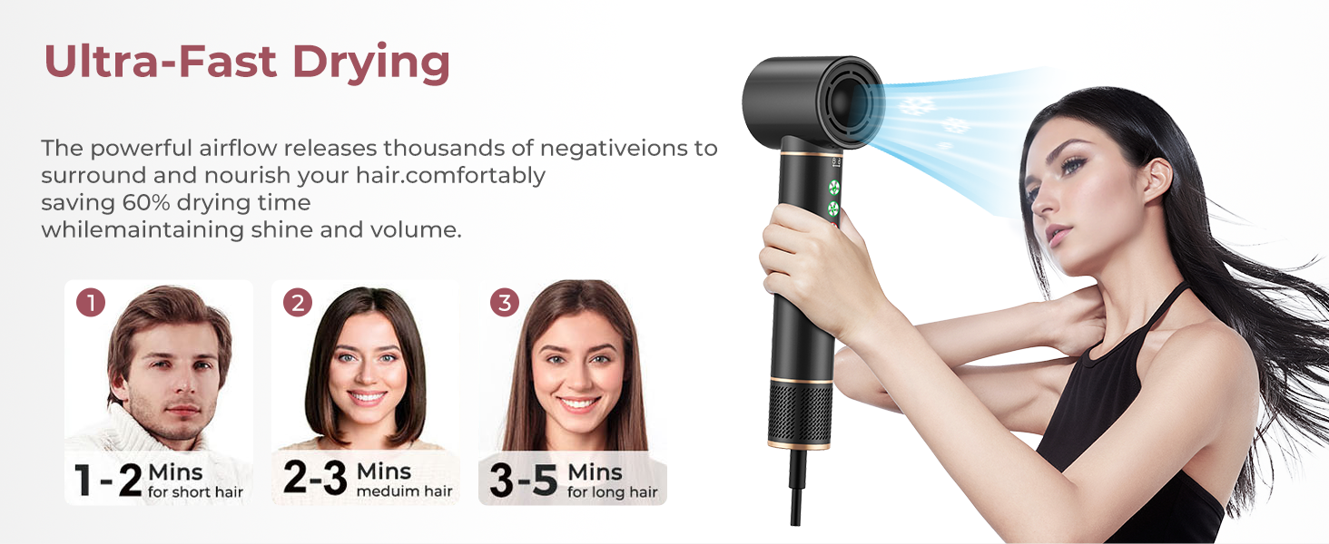 Професійний набір для укладки волосся 6 в 1 Air Styler Pro: фен, щітка, плойка, автоматична завивка, 1000W, для всіх типів волосся (чорний)