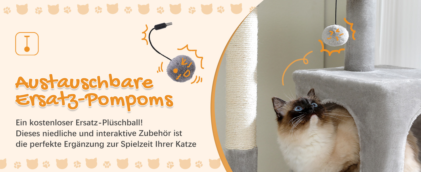 Комплекс для котів PAWZ Road з гамаком, будиночком та когтеточками, сірий, 143 см