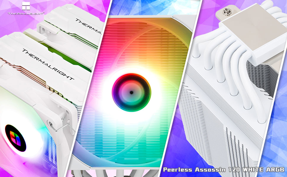 Охолоджувач CPU Thermalright Peerless Assassin 120 White ARGB: 6 теплових трубок, 2 вентилятори 120mm, підтримка AM4/AM5/LGA 1700/1150/1151/1200/2066