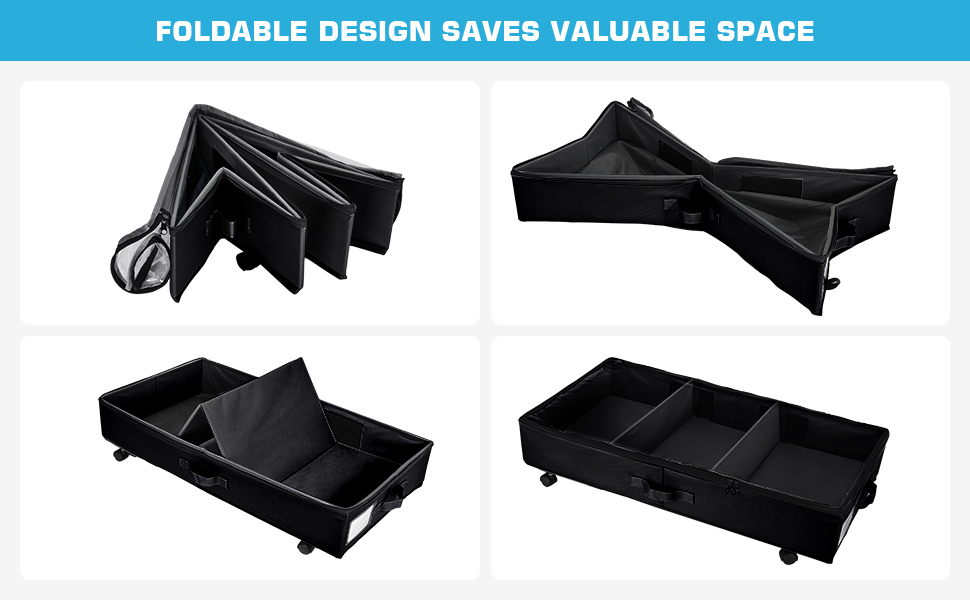 Органайзери для зберігання під ліжком Xtsuen (2 шт.) з металевим каркасом та колесами, велика місткість, для одягу, взуття, ковдр