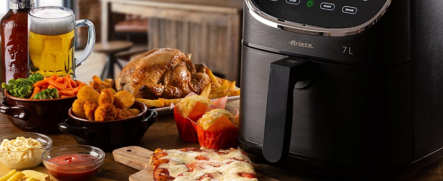Фритюрниця аерофрі Ariete 4633 4L, 1400 Вт, 9 програм, чорна