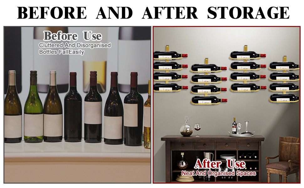 Настінна вітрина для вина на 8 пляшок з металу - зручний органайзер для зберігання вина
