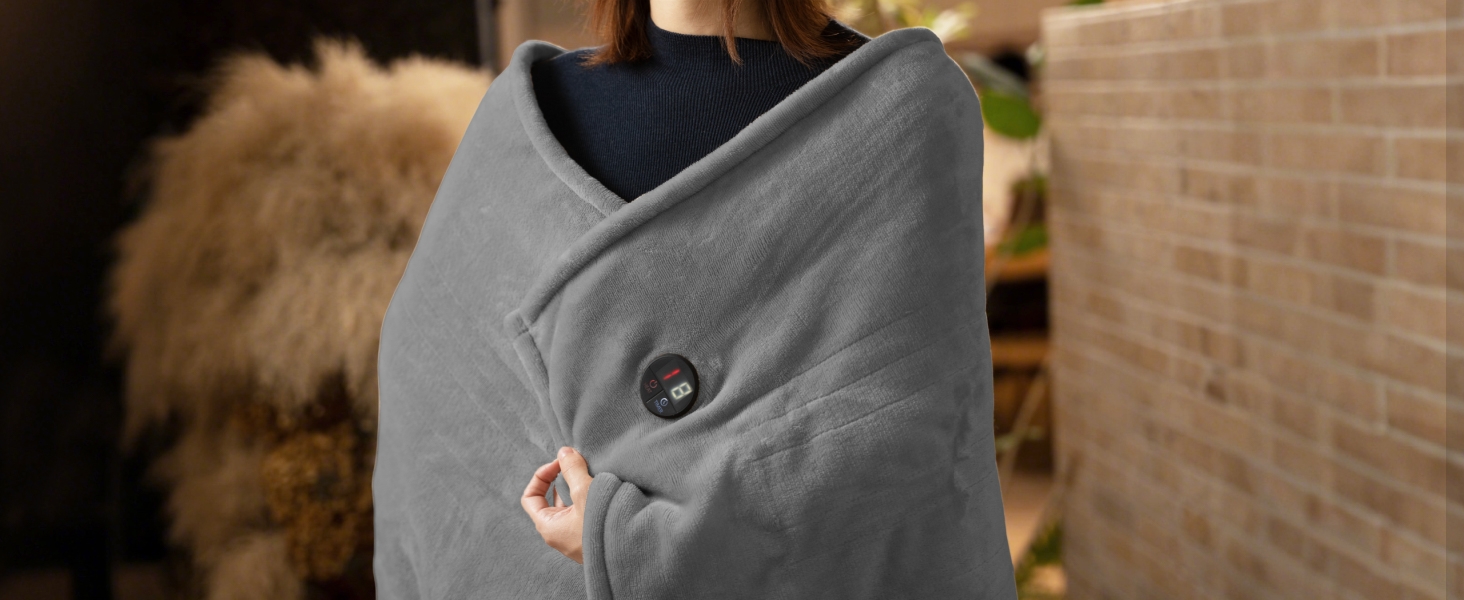 Електрична ковдра GOTCOZY 130x180 см з 10 рівнями нагріву та таймером, рожева