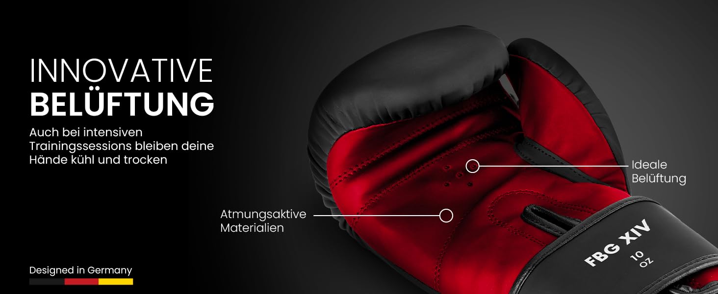 Боксерські рукавички FIGHTR® - Максимальний захист та стабільність | Для боксу, ММА, муай-тай та кікбоксингу | Розміри 8-16 oz, з чохлом (12 oz, Чорний / Червоний)