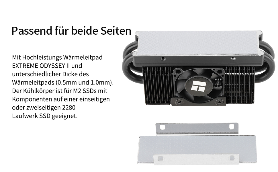 Радіатор охолодження SSD TR HR10 2280 PRO Black з тепловими трубами та вентилятором PWM