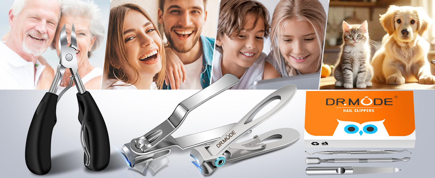 Набір кусачок для нігтів DRMODE Profi: професійні кусачки для кутикули, щипчики для нігтів, ножиці для нігтів для літніх людей та проблемних нігтів (6 шт)