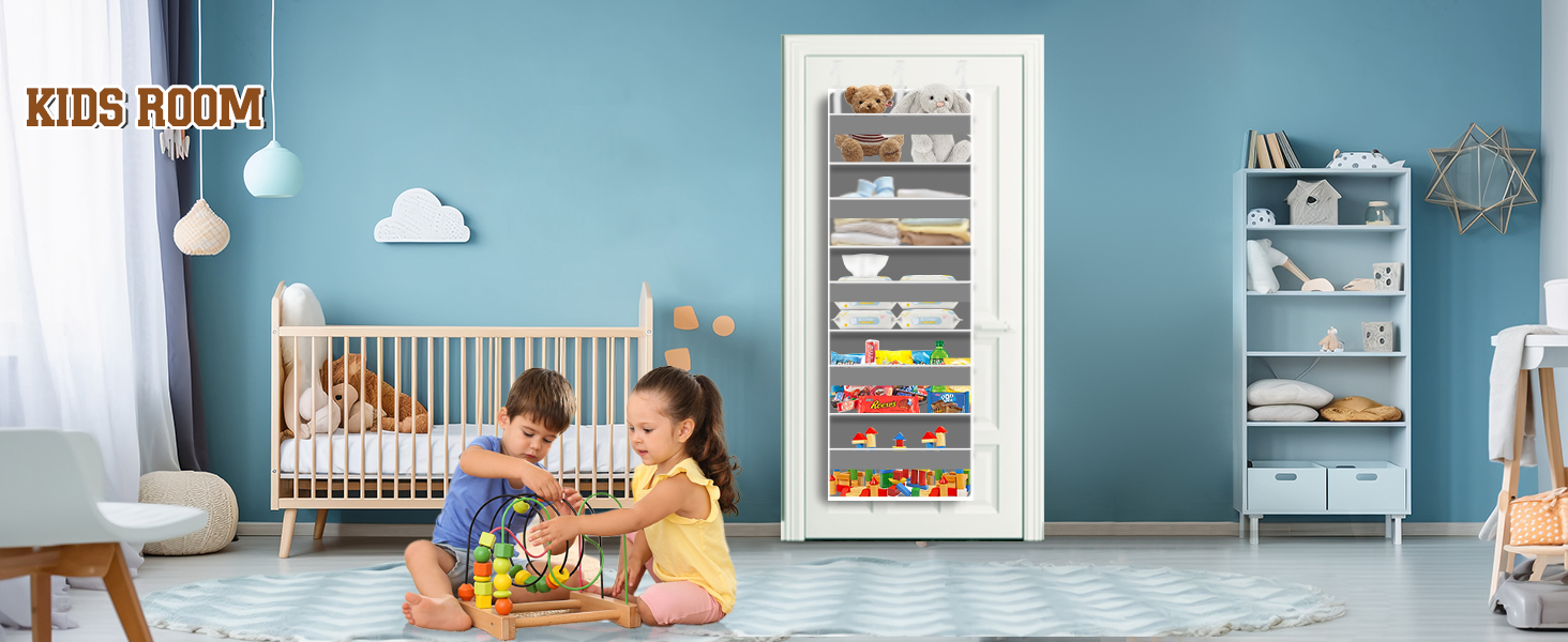 Органайзер на двері 5-поверховий складний, темно-сірий – для ванної, дитячої, кемпінгу